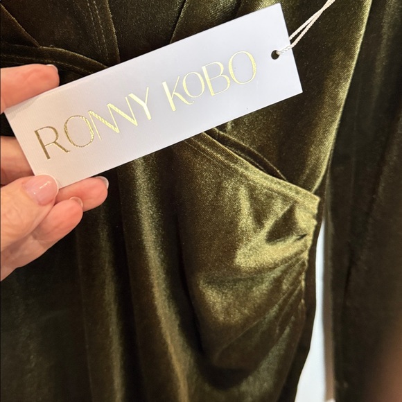 Ronny Kobo Valkyrie maxi velvet dress in juniper size small nwt - Picture 6 of 8
